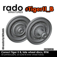 Correct Tiger II B, late wheel discs (for RFM kits)