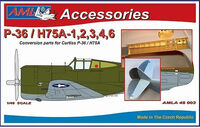 Curtiss-Hawk P-36/H-75A - separate control surfaces and etched detail set (for Academy and Hobbycraft kits) - Image 1