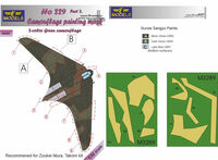 Horten Ho-229 Part 2 - Camouflage Painting Mask Green 2-color camo (for Zoukei Mura and Takom kits)