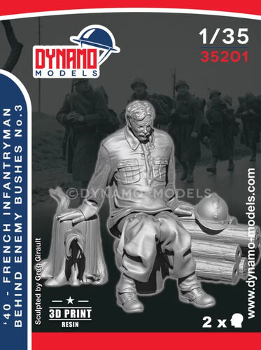 French 1940 Infantryman - Behind The Enemy Bushes No.3 (3D-Printed) - Image 1