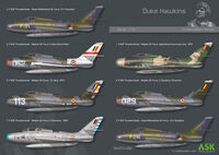 Republic F-84 F Thunderstreak - Decals Set (7 Schemes - 5 Belgian and�2 Dutch)