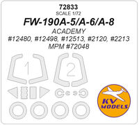 Focke Wulf Fw-190 A-5 / A-6 / A-8 - Painting Masks (for Academy 12480 / 12498 / 12513 / 2120 / 2213 and MPM 72048 Kits) - Image 1