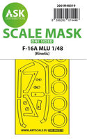 General Dynamics F-16 A MLU - Wheels and Canopy Frame Paint Mask / Outside Only (for Kinetic Kits) - Image 1
