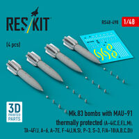 Mk.83 Bombs With MAU-91 Thermally Protected (4pcs) (A-4(C, E, F, L, M), TA-4F/J, A-6, A-7E, F-4(J, N, S), P-3, S-3, F/A-18(A, B, C, D)) (3D Printed) - Image 1