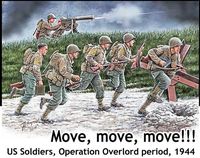 Move, move, move US Soldiers, Operation Overlord period, 1944