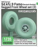 German Sd.Kfz.9 Famo - Front Wheel Set 2 - Deutsch Dunlop (for Tamiya and Trumpeter Kits)