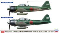 Mitsubishi A6M2b/A6M3 Zero Fighter Type 21/22 RABAUL Ace Set (2 Kits In The Box) - Image 1