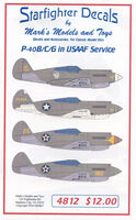 Curtiss P-40 B/C/G in USAAC Service Decals - Image 1